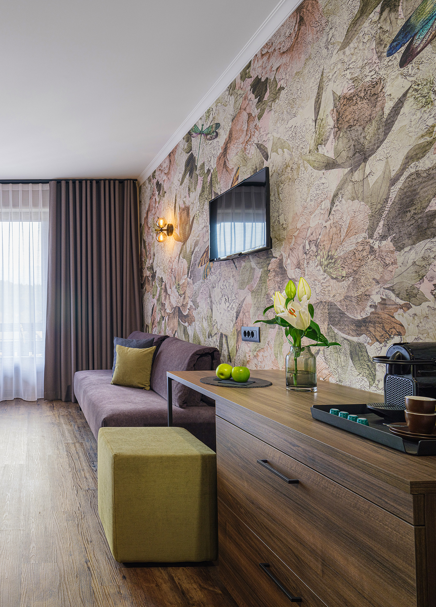 Doppelzimmer Landhaus - Tapete - Hotel Tirolensis