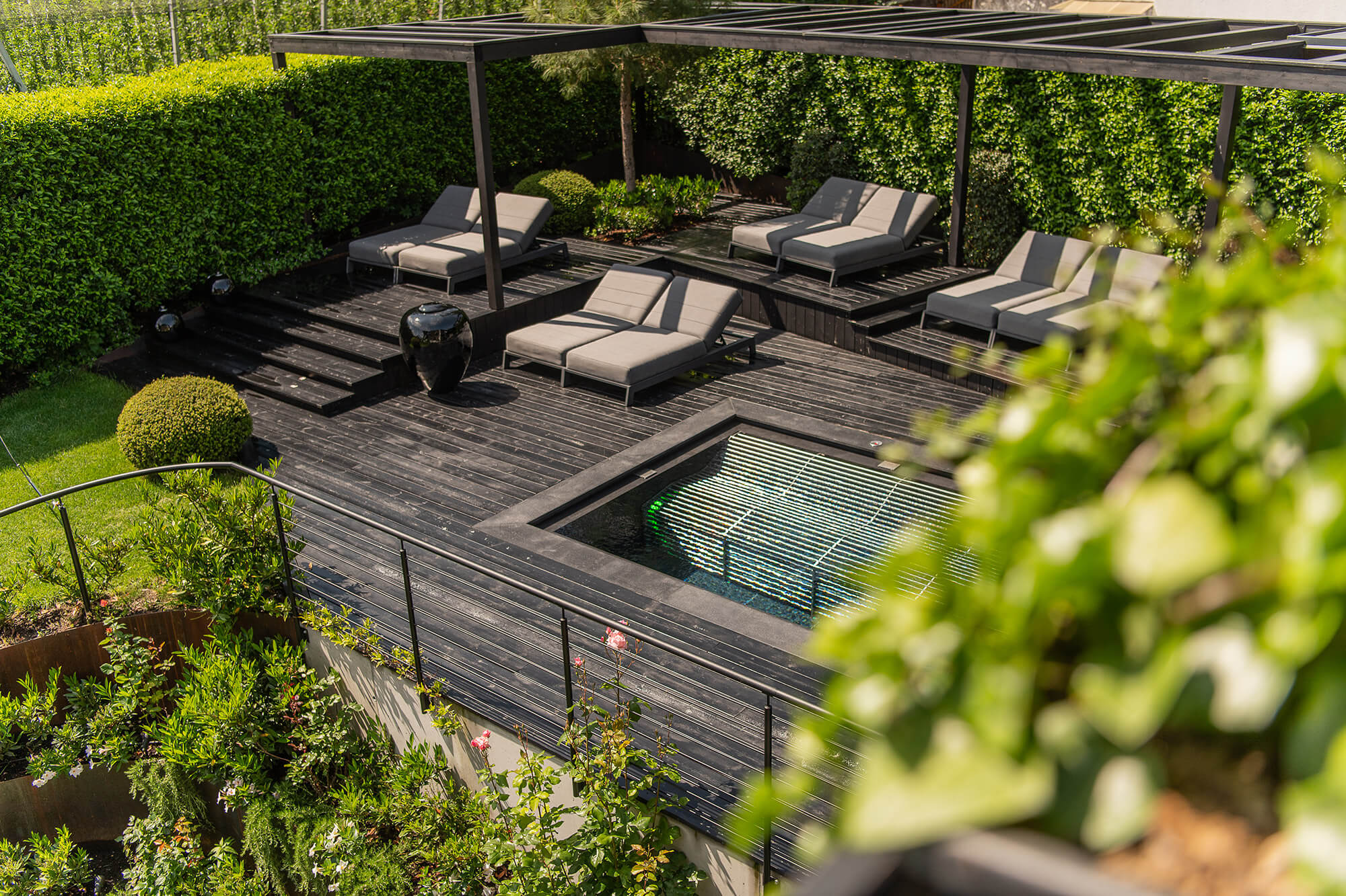 Outdoor whirlpool in the midst of nature